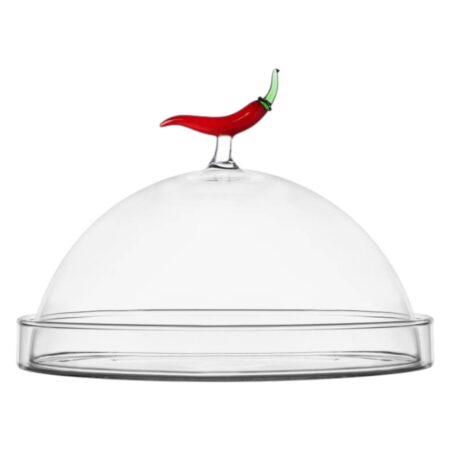 Vegetables - piatto con cupola porta dolci - peperoncino