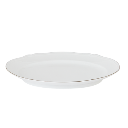 CORONA platino - piatto ovale 38.5 cm